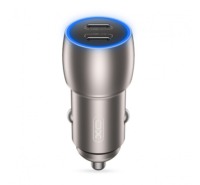 XO Автомобільний зарядний пристрій XO CC51 (2USB-C, 3А) PD Tranish (CC51.tranish)