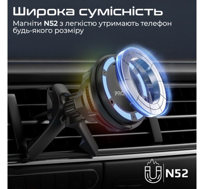 Promate Бездротовий зарядний пристрій Promate MagChill-Ga MagSafe Black (magchill-ga)