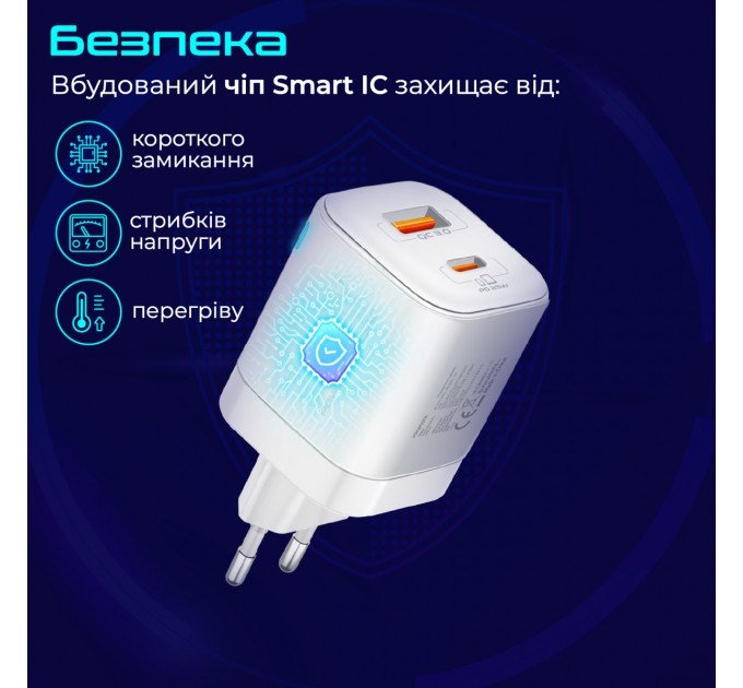 Promate Зарядний пристрій Promate PowerPort-25AC White