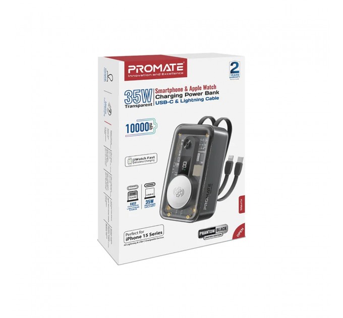 Універсальна мобільна батарея Promate Mavrix 10000mAh 35W Black (mavrix.black)