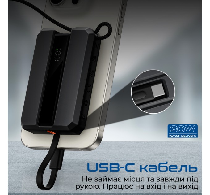 Promate Універсальна мобільна батарея Promate Neo-10 10000mAh 30W Black (neo-10.black)