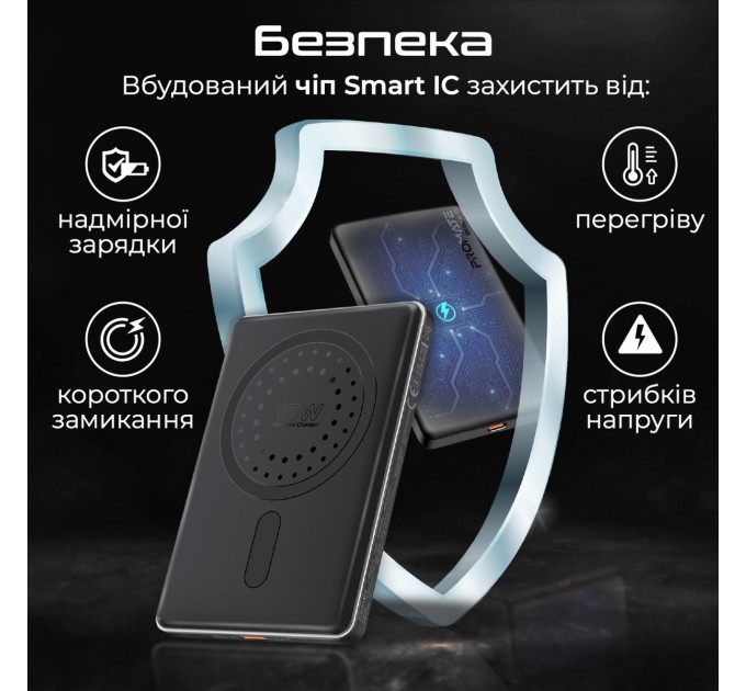 Універсальна мобільна батарея Promate Blade-5 5000mAh 20W Black (blade-5.black)