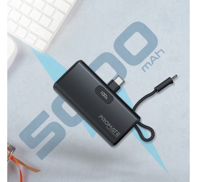 Promate Універсальна мобільна батарея Promate Nanopack-5 5000mAh 20W Black (nanopack-5.black)