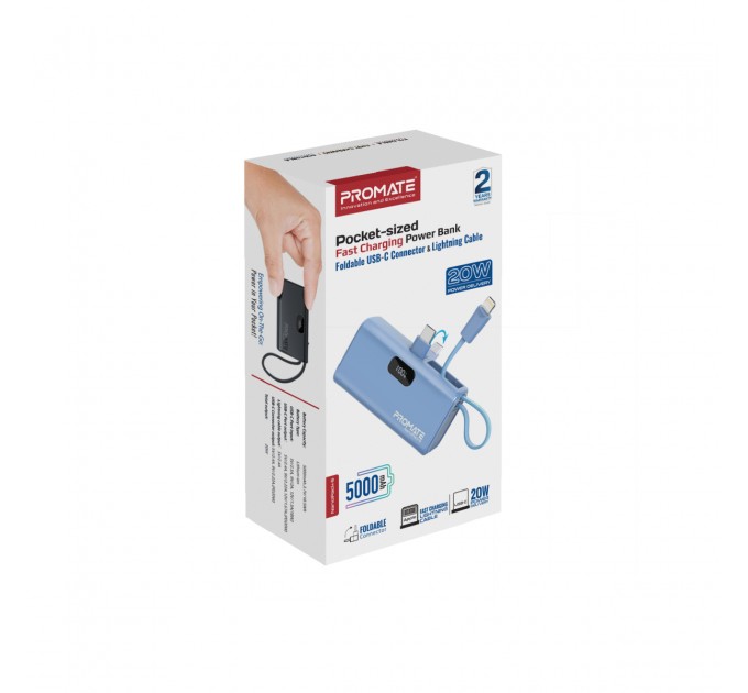 Promate Універсальна мобільна батарея Promate Nanopack-5 5000mAh 20W Blue (nanopack-5.navy)