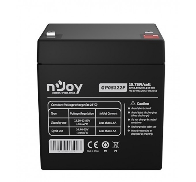 nJoy Акумуляторна батарея Njoy GP05122F 12V 5AH (BTVACEUOATF2FCN01B) AGM
