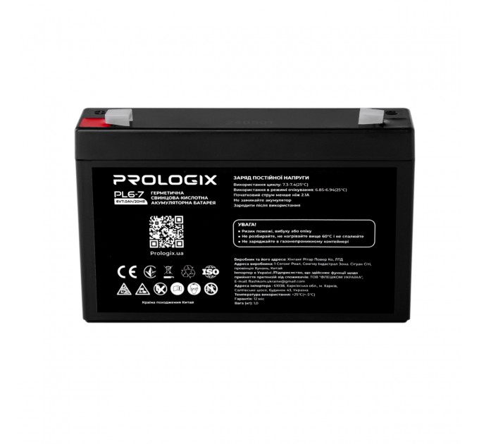 Prologix Акумуляторна батарея Prologix 6V 7AH (PL6-7) AGM