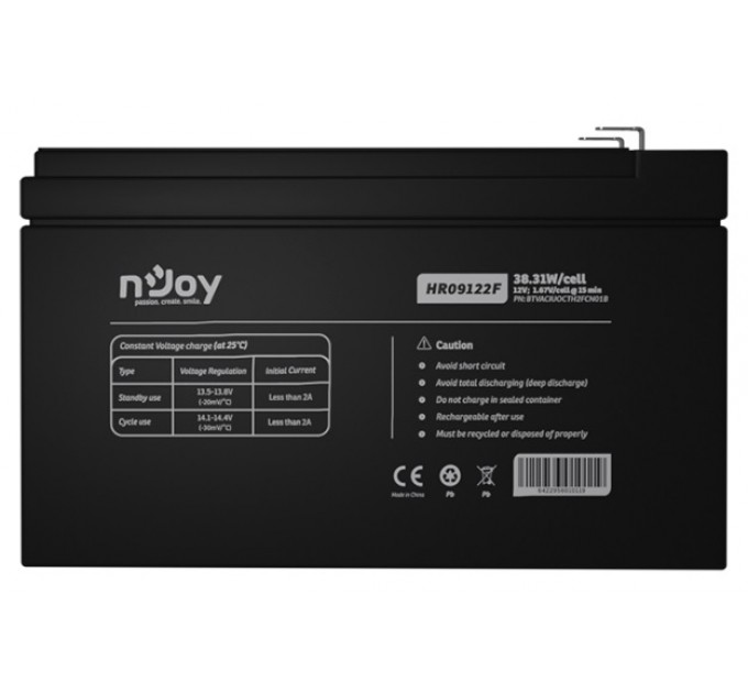 nJoy Акумуляторна батарея Njoy HR09122F 12V 9AH (BTVACIUOCTH2FCN01B) AGM