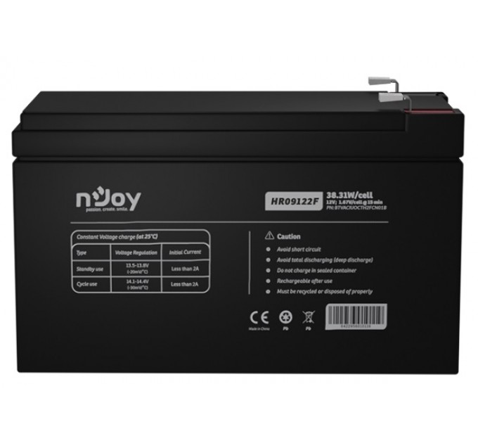 nJoy Акумуляторна батарея Njoy HR09122F 12V 9AH (BTVACIUOCTH2FCN01B) AGM