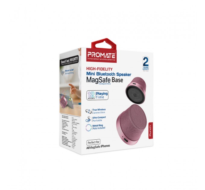 Promate Акустична система Promate Punch 3W Pink (punch.pink)