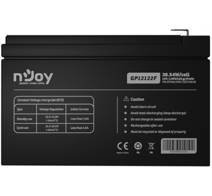 nJoy Акумуляторна батарея Njoy GP12122F 12V 12AH (BTVACATBCTI2FCN01B) AGM