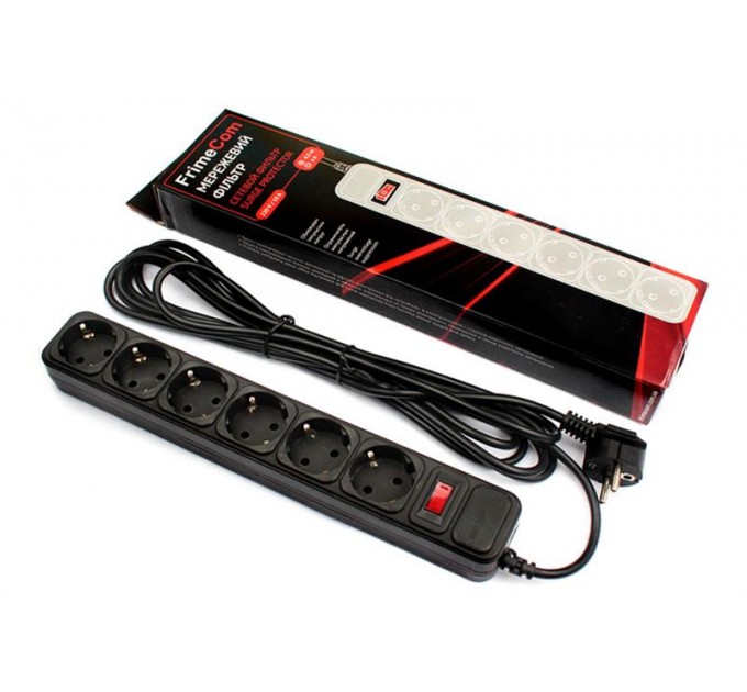 FrimeCom Фільтр живлення FrimeCom (FC-B4006W 4.5 B) 6 розеток, 4.5 м, чорний