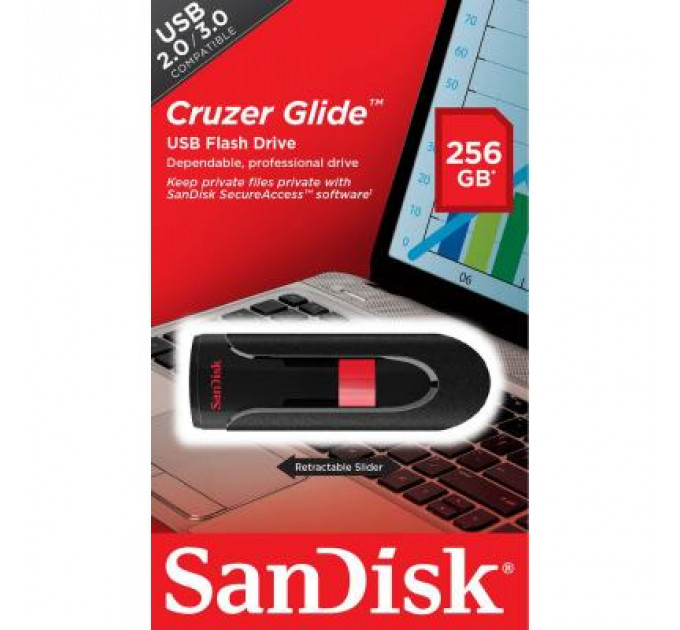USB флеш накопичувач SanDisk 256GB Cruzer Glide USB 3.0 (SDCZ60-256G-B35)