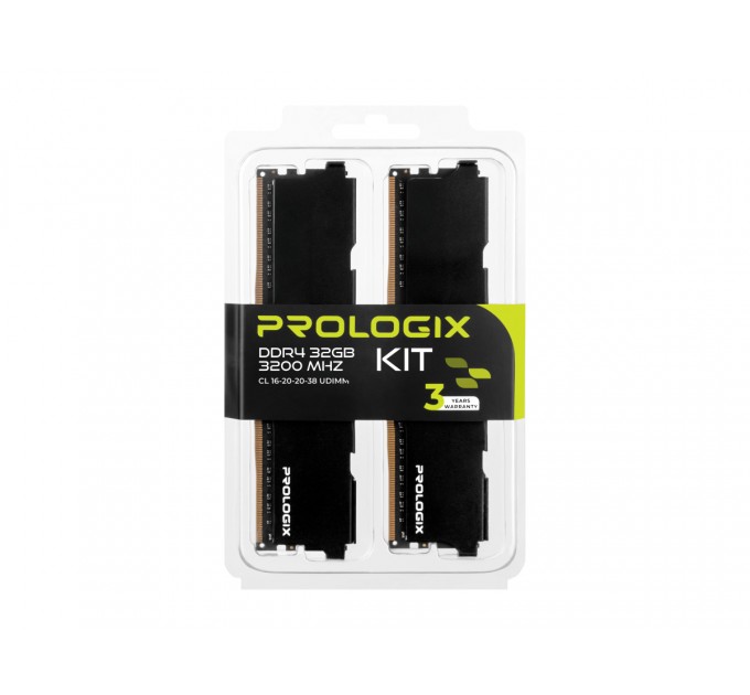 Prologix Модуль пам`ятi DDR4 2x16GB/3200 Prologix Black (PRO32GB3200B4K)