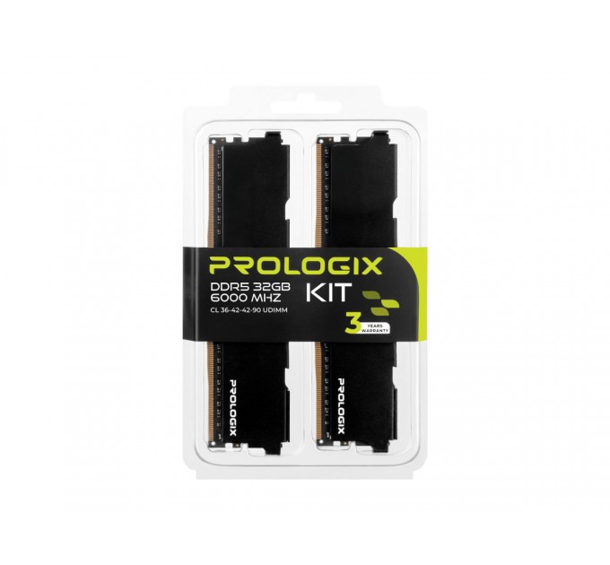 Prologix Модуль пам`ятi DDR5 2x16GB/6000 Prologix Black (PRO32GB6000B5K)
