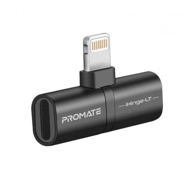 Адаптер Promate Lightning - 2хLightning (M/F) iHinge Black (ihinge-lt.black)
