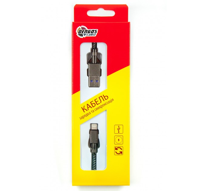 Dengos Кабель Dengos USB-Lightning 4A 1м Black (NTK-L-KPR-USB3-BLACK)