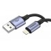 Foneng Кабель Foneng X95 Metal Head Braided Cable (3A) USB - Lightning, 1.2 м, Black (X95-CA-IP)