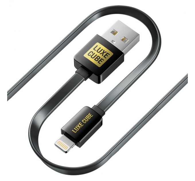 Luxe Cube Кабель Luxe Cube Flat USB - Lightning (M/M),  1 м, чорний (2231252964019)