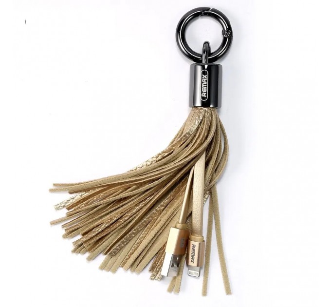 Кабель Remax RC-053i Tassel Ring USB-Lightning, 0.15м, Gold (6954851260172)