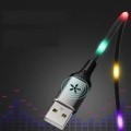 Remax Кабель Remax RC-133i EL Luminous (Sound-Activated) USB - Lightning (M/M), 1 м Black (6954851297567)