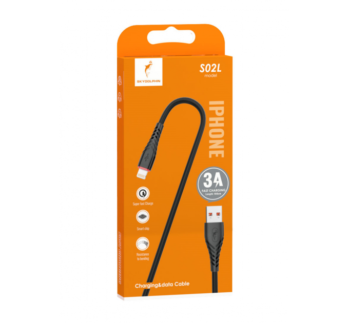 SkyDolphin Кабель SkyDolphin S02L USB - Lightning (M/M), 1 м, Black (SDUSB-000587)