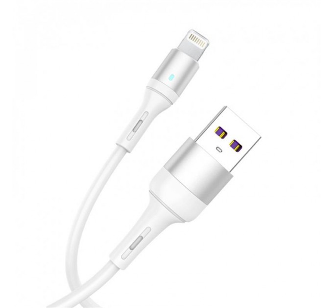 SkyDolphin Кабель SkyDolphin S06L LED Smart Power USB - Lightning (M/M), 1 м, White (USB-000555)