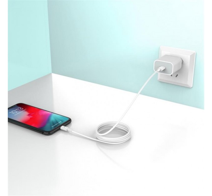 SkyDolphin Кабель SkyDolphin S57L USB Type-C - Lightning (M/M), PD 18 W,  1 м, White (USB-000545)