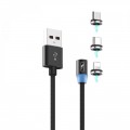 SkyDolphin Кабель SkyDolphin S59KIT Magnetic USB - Lightning + microUSB + Type-C 1м, Black (SDUSB-000547)