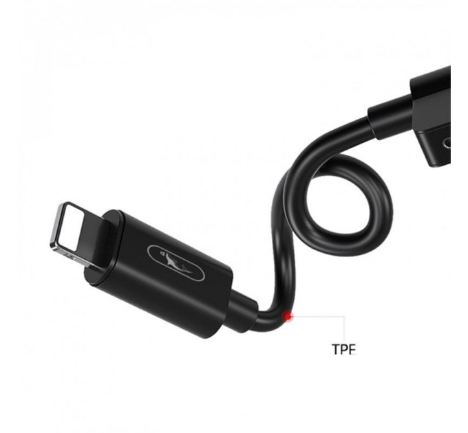 Перехідник SkyDolphin AU01 Lightning - 2хLightning (M/F), Black (ADPT-00026)