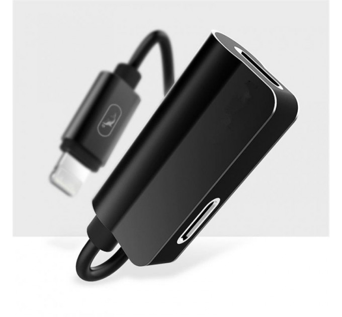 Перехідник SkyDolphin AU01 Lightning - 2хLightning (M/F), Black (ADPT-00026)