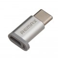 Remax Адаптер Remax Feliz micro USB - USB Type-C (F/M) Silver (6954851289791)