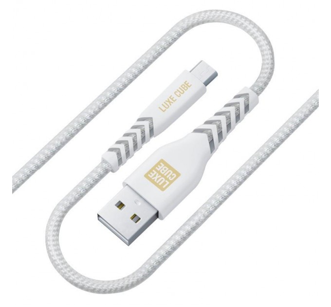 Кабель Luxe Cube Kevlar USB - micro USB (M/M), 1.2 м, білий (8886668686266)