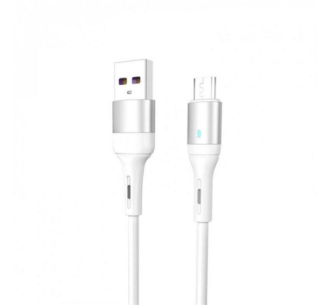 SkyDolphin Кабель SkyDolphin S06V LED Smart Power USB - microUSB 1м, White (USB-000558)