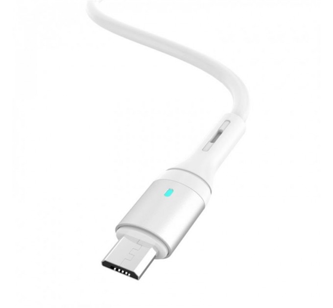 SkyDolphin Кабель SkyDolphin S06V LED Smart Power USB - microUSB 1м, White (USB-000558)