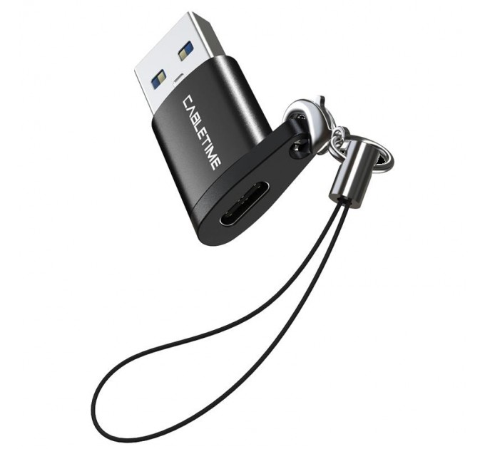 Cabletime Адаптер Cabletime USB - USB Type-C V 3.0 (M/F) Black (CP73B)