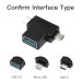Vention Адаптер Vention USB - USB Type-C + micro USB V 3.0 (F/M) Black (CDIB0)