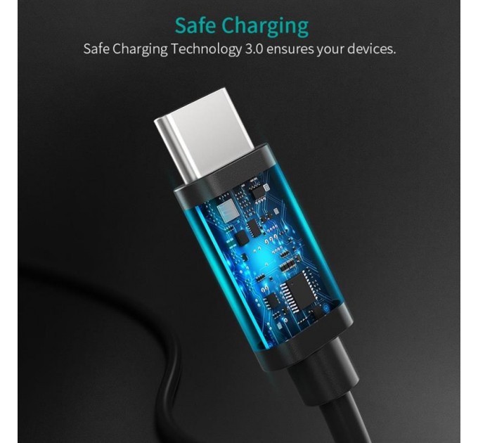 Кабель Choetech USB Type-C - USB TypeC (M/M), 0.5 м, Black (CC0001)