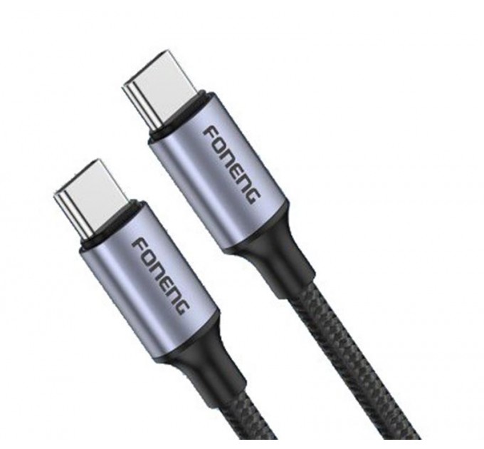 Foneng Кабель Foneng X95 Metal Head Braided Cable USB-C - USB-C 60W 1.2м Black (X95-CA-TCTC)