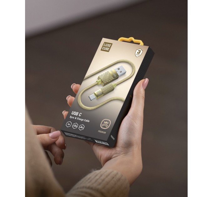 Luxe Cube Кабель Luxe Cube Premium USB - USB Type-C (M/M), 1 м, золотистий (8889996899681)