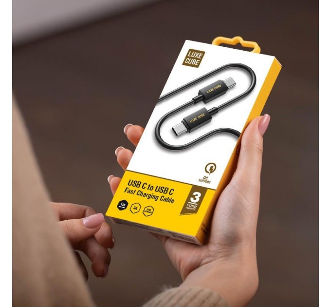 Luxe Cube Кабель Luxe Cube USB Type C - USB Type C V 3.0 (M/M), 3 А, 1 м, чорний (8886668698467)