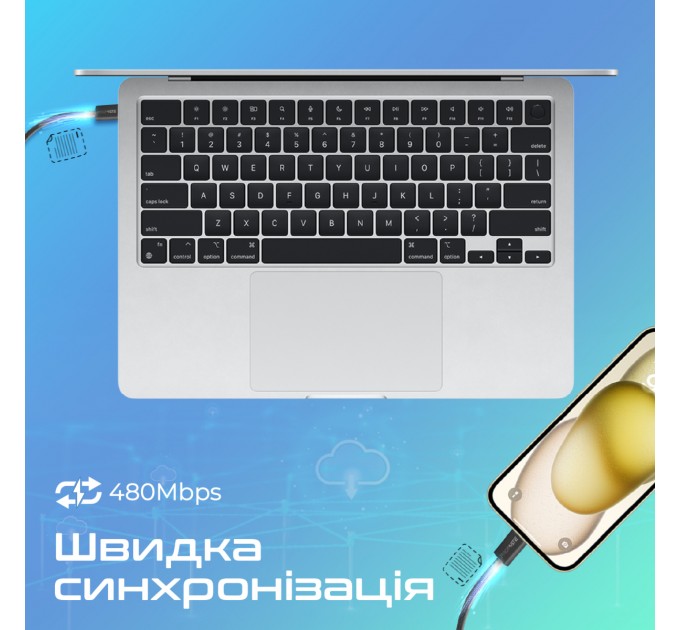 Promate Кабель Promate USB Type-C - USB Type-C (M/M), 3 A, 60 W, 1.2 м, EcoLine-CC120 Black (ecoline-cc120.black)