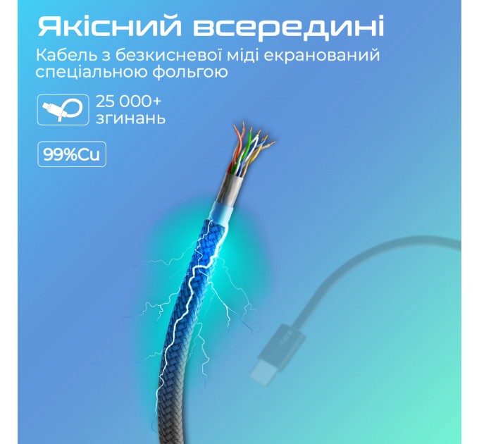 Promate Кабель Promate USB Type-C - USB Type-C (M/M), 3 A, 60 W, 1.2 м, EcoLine-CC120 Black (ecoline-cc120.black)