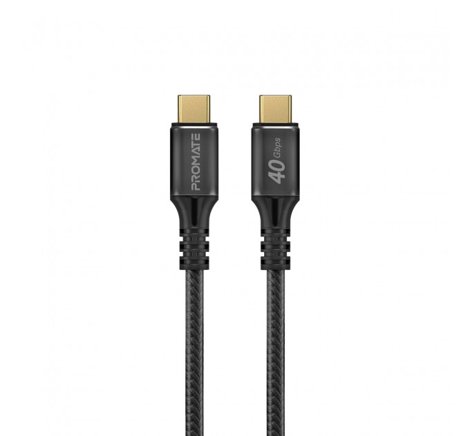 Promate Кабель Promate USB Type-C - USB Type-C (M/M), 5 A, 240 W, 2 м, PowerBolt240 Black (powerbolt240-2m.black)