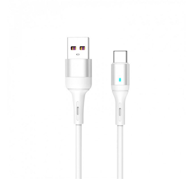 SkyDolphin Кабель SkyDolphin S06T LED Smart Power USB -  USB Type-C (M/M), 1 м, White (USB-000556)