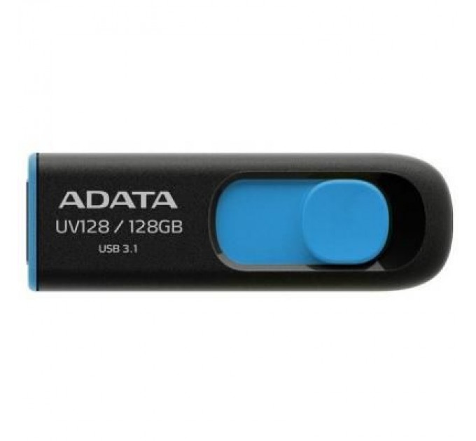 USB флеш накопичувач ADATA 128GB UV128 Black/Blue USB 3.1 (AUV128-128G-RBE)