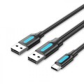 Vention Кабель Vention USB Type-C - 2хUSB (M/M), 0.5 м, Black (CQKBD)