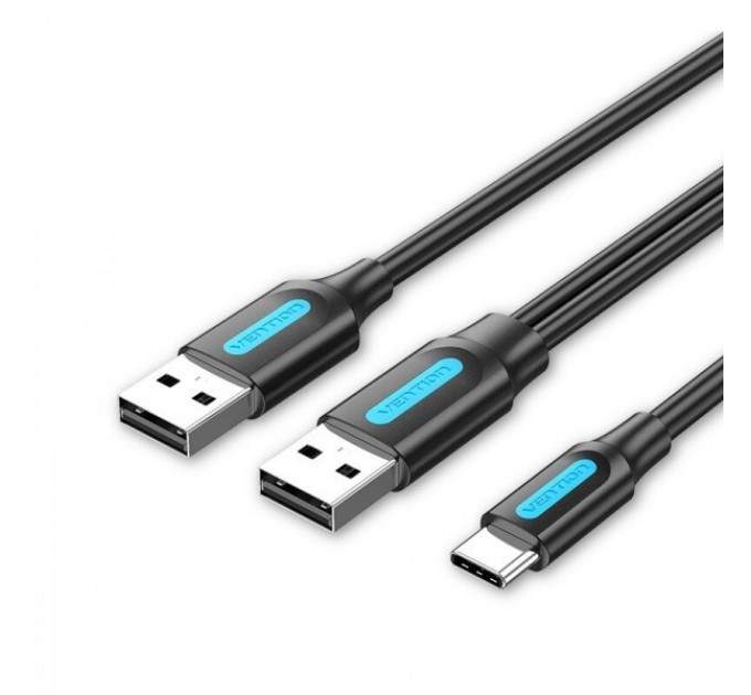 Vention Кабель Vention USB Type-C - 2хUSB (M/M), 0.5 м, Black (CQKBD)