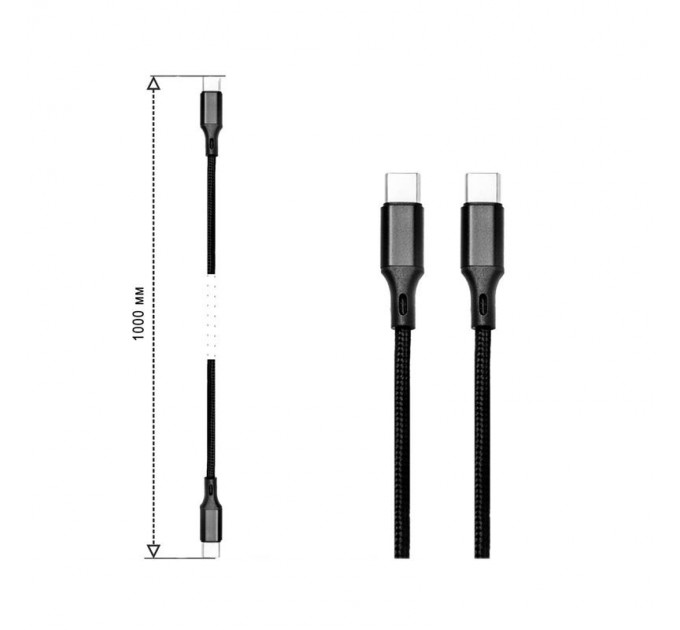 Кабель XoKo SC-230a USB Type-C - USB Type-C (M/M), 1 м, Black (XOKO SC-230a-BK)