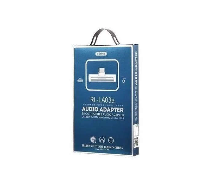 Адаптер Remax RL-LA03a Smooth 2in1 USB Type-C-3.5mm/USB Type-C White (6954851298809)