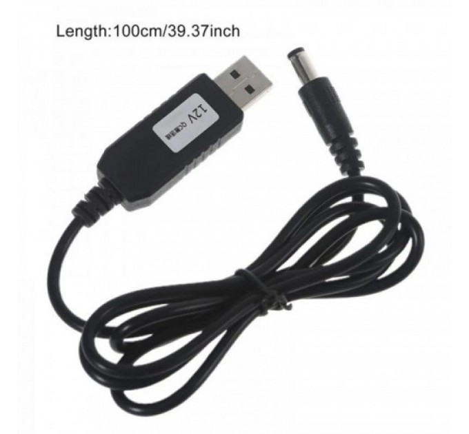 SK Кабель живлення SK USB-DC5.5mmx2.5 12V 1m Black (10050050422010585.5x2.5)